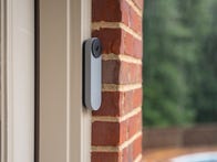<p>The Nest Doorbell (battery) has an appealing, minimalist design -- and it looks better than the boxy Ring and chunky Arlo.</p>