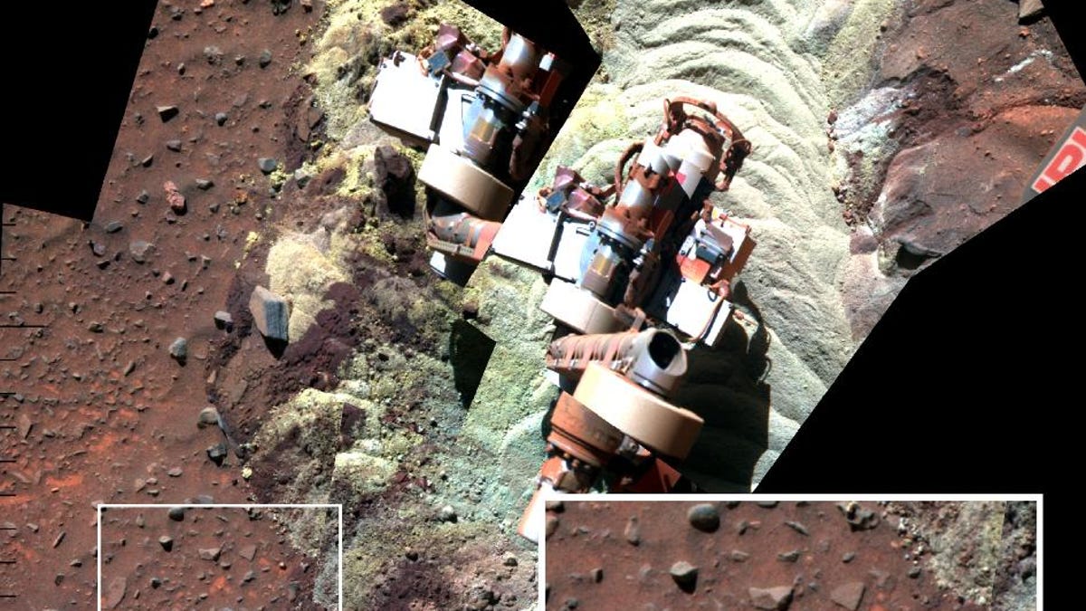 Stratified soil near Mars rover Spirit