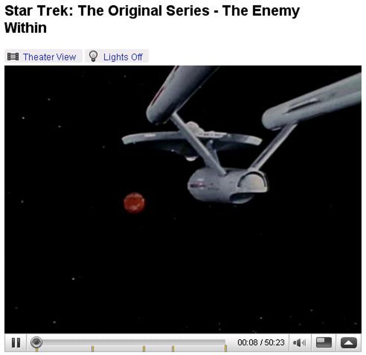 Now showing on YouTube: Star Trek.