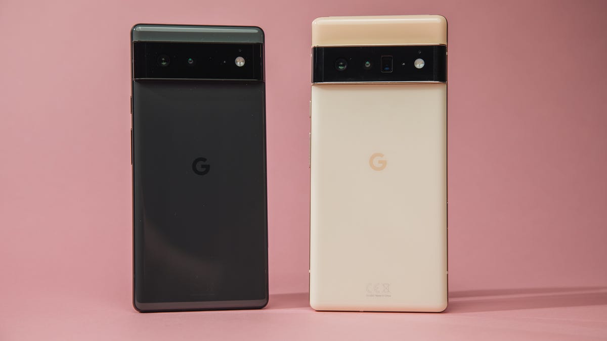 The black and white color variants of the Google Pixel 6 Pro.