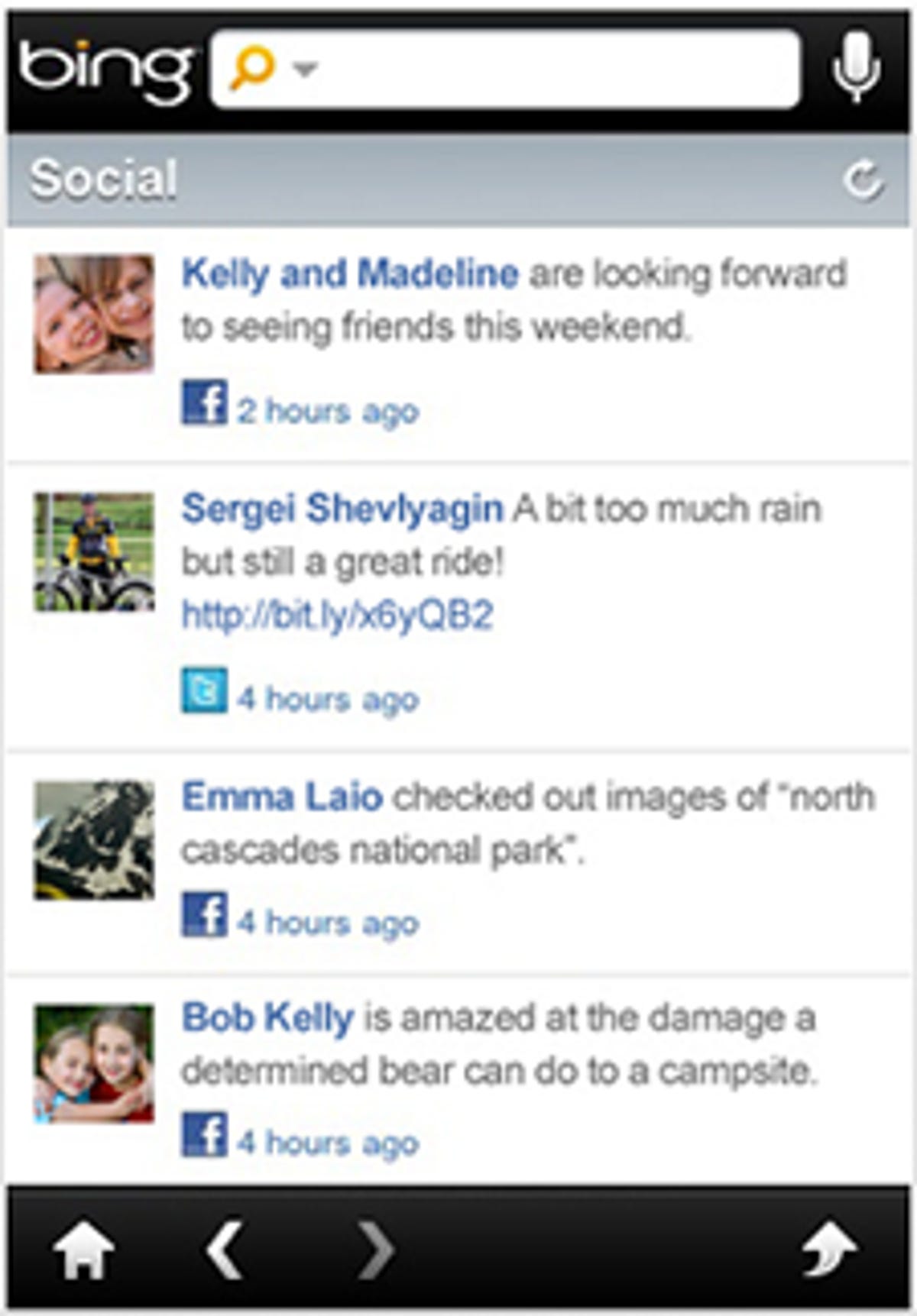 The updated Bing app can tap into your social networks.