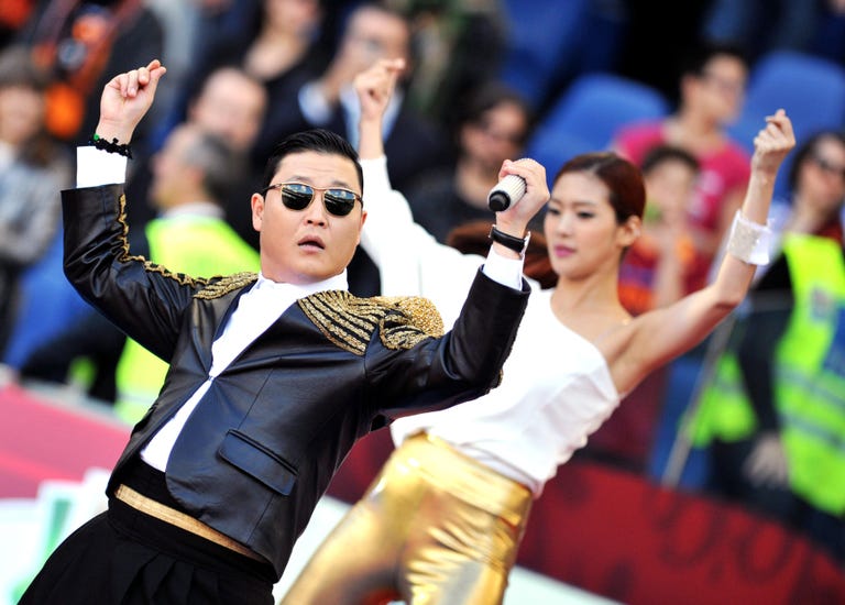 Psy on stage.