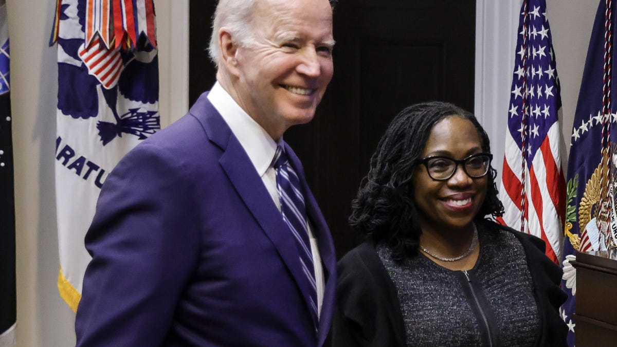 President Joe Biden congratulates Ketanji Brown Jackson