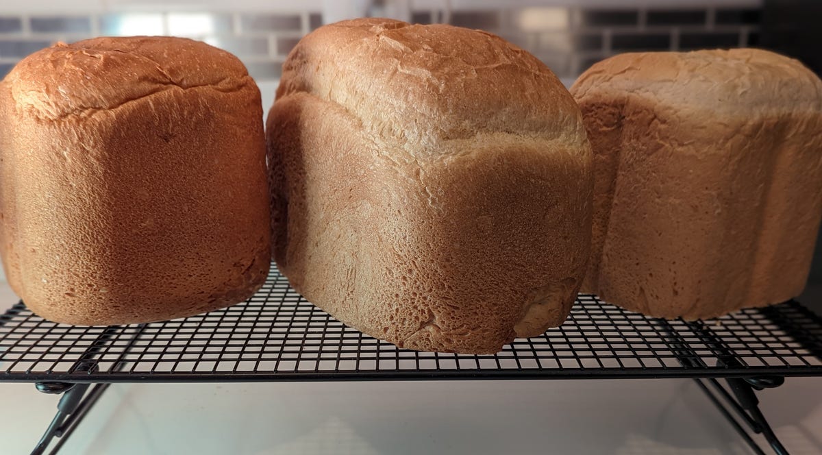 three bread loaves