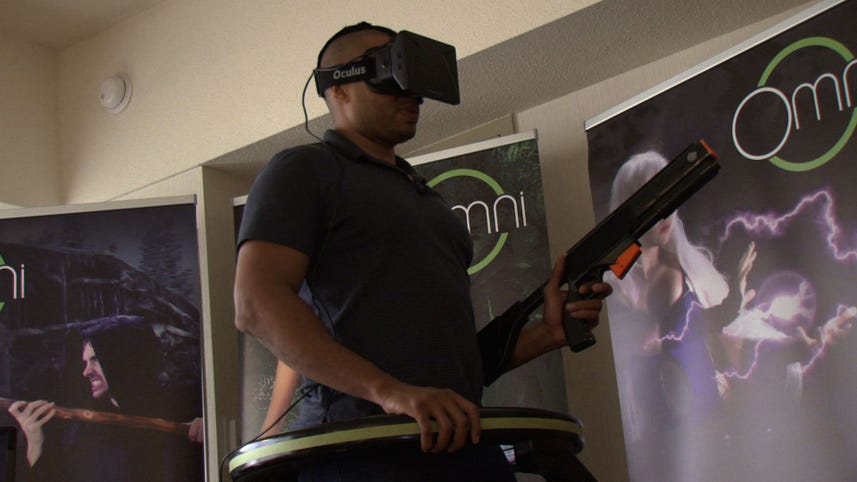 Move around in the game world while staying put in the real-world with the Virtuix Omni