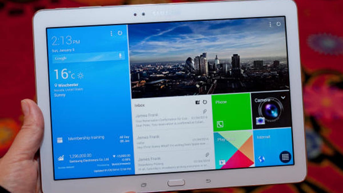 Samsung introduced the Galaxy TabPro, an Android tablet with a large 12.2-inch screen, at CES 2014.