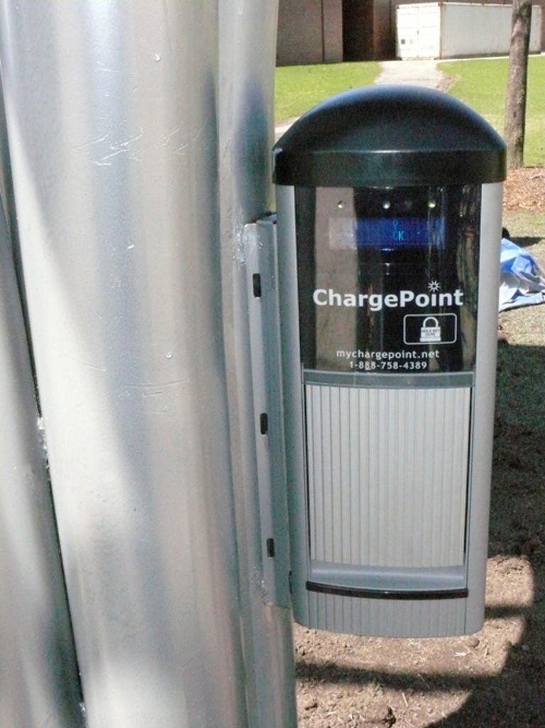 The Solar Plug-in Station operates as part of the ChargePoint Network.