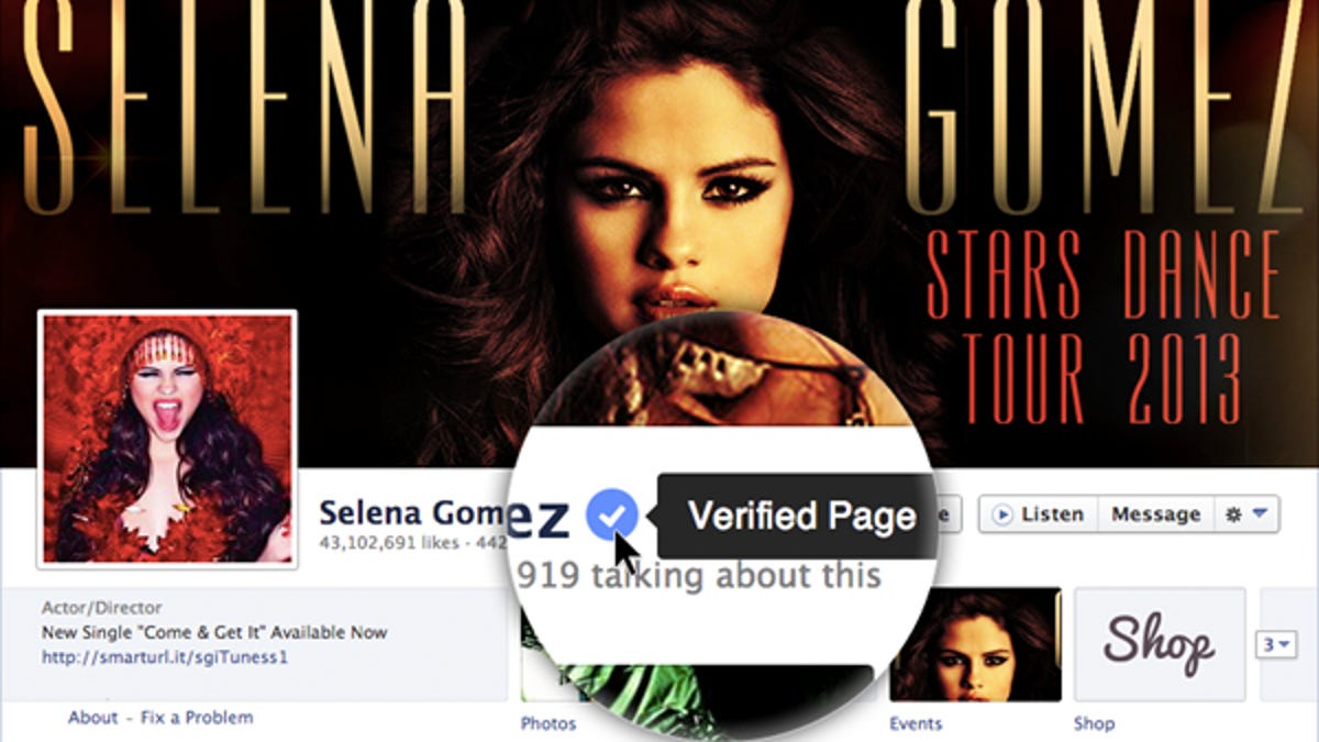 Facebook verified page