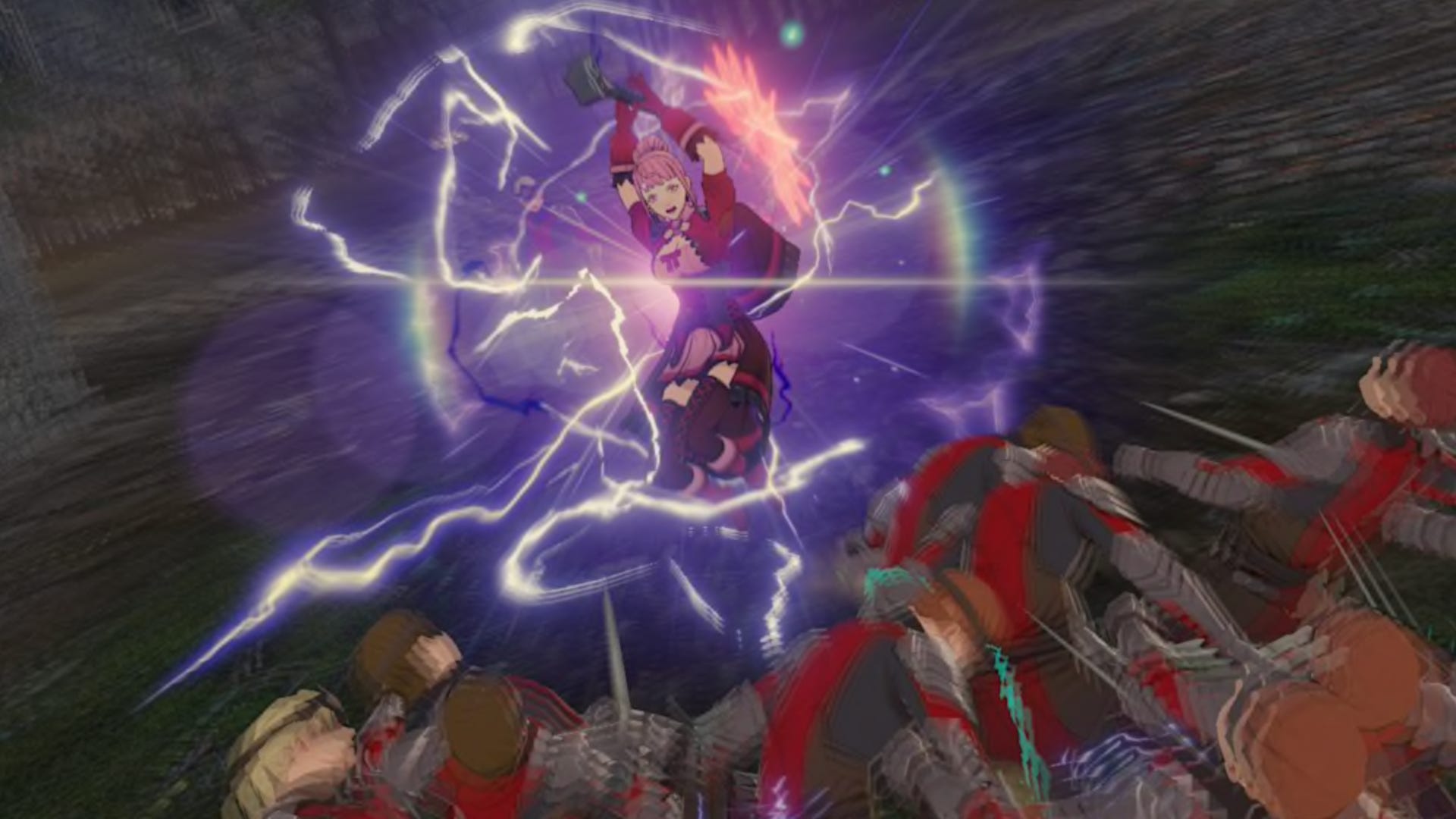 Fire Emblem: Three Hopes character Hilda attacking enemies