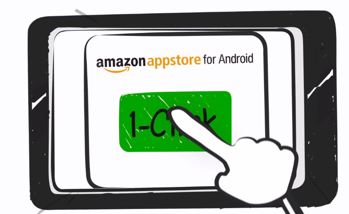 A still from Amazon's promotional video of its in-app purchase feature.