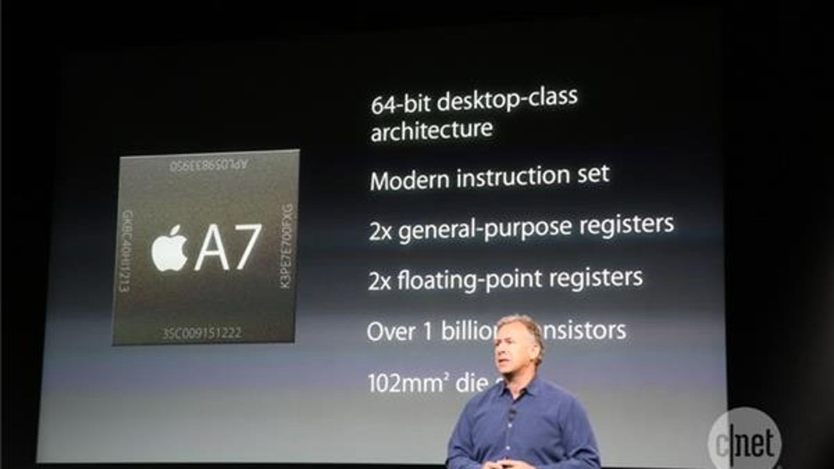 Apple introduces the iPhone 5S and its A7 processor.
