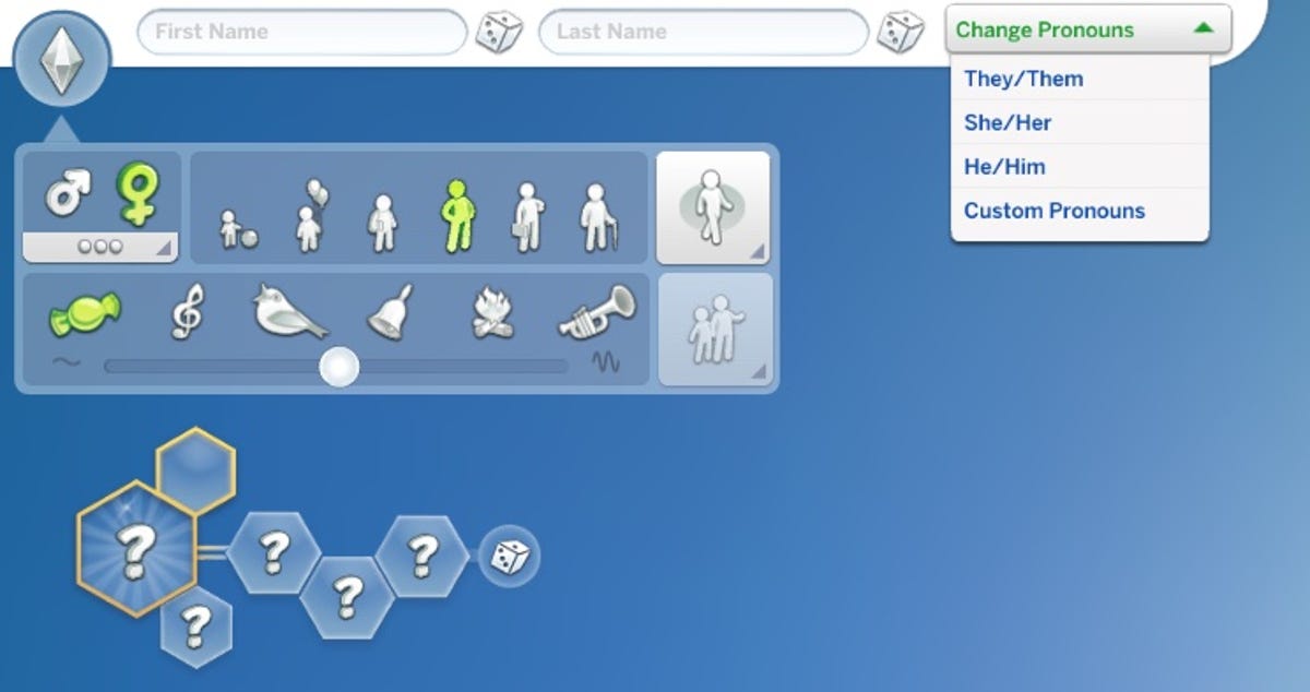 Menu to customize your Sim in The Sims 4