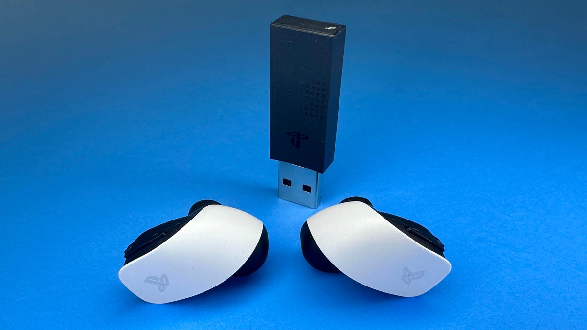 The Sony Pulse Explore earbuds include a USB dongle