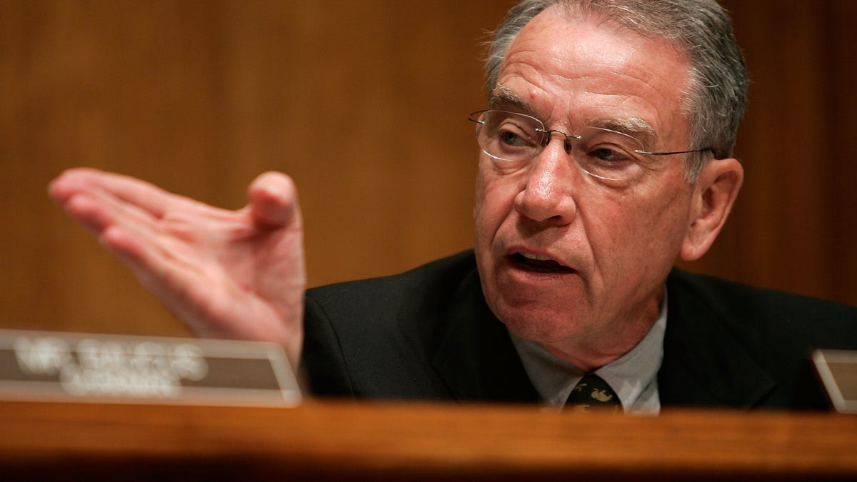 Sen. Chuck Grassley asked today whether the IRS obtained a search warrant before reading private Facebook or Twitter messages. He didn't get an answer.