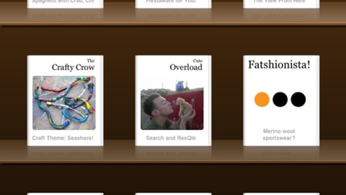 Blogshelf wraps your favorite blogs and feeds in an iBooks-style interface.