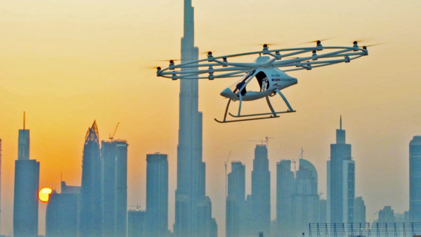 Watch the Volocopter air taxi make its debut urban flight