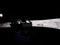 <p>One of General Motors' Driver in the Loop (DIL) simulators, this one showing a lunar surface.</p>