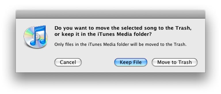 iTunes' option to keep files being removed