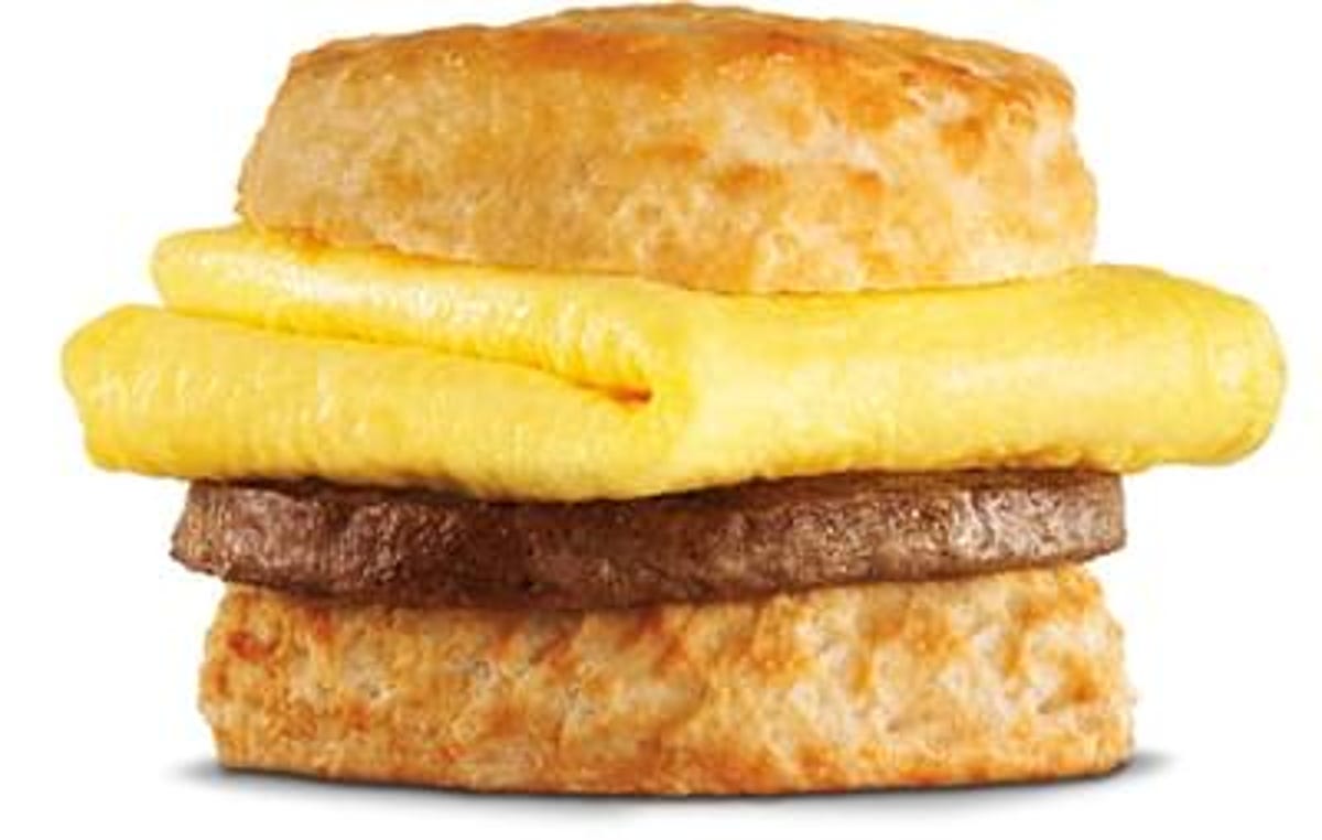 Hardy's sausage and egg biscuits