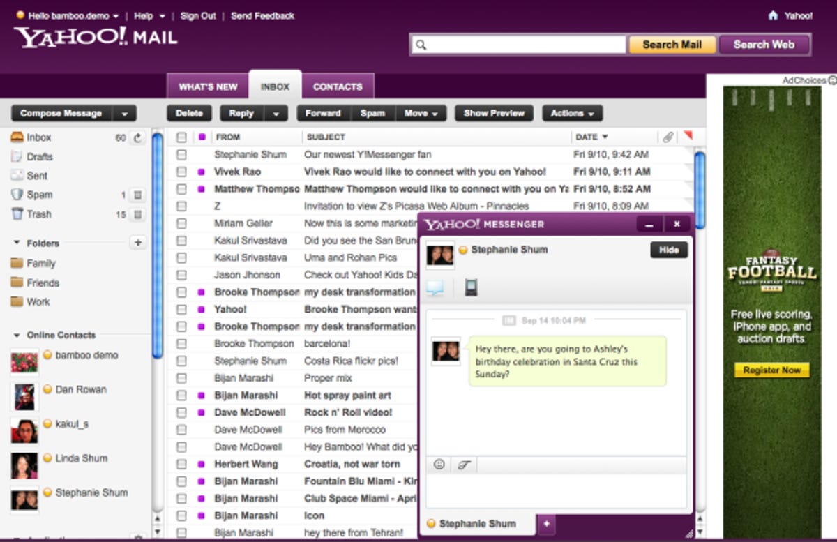 Yahoo's new design for Yahoo Mail, rolling out as an opt-in beta over the next several months.