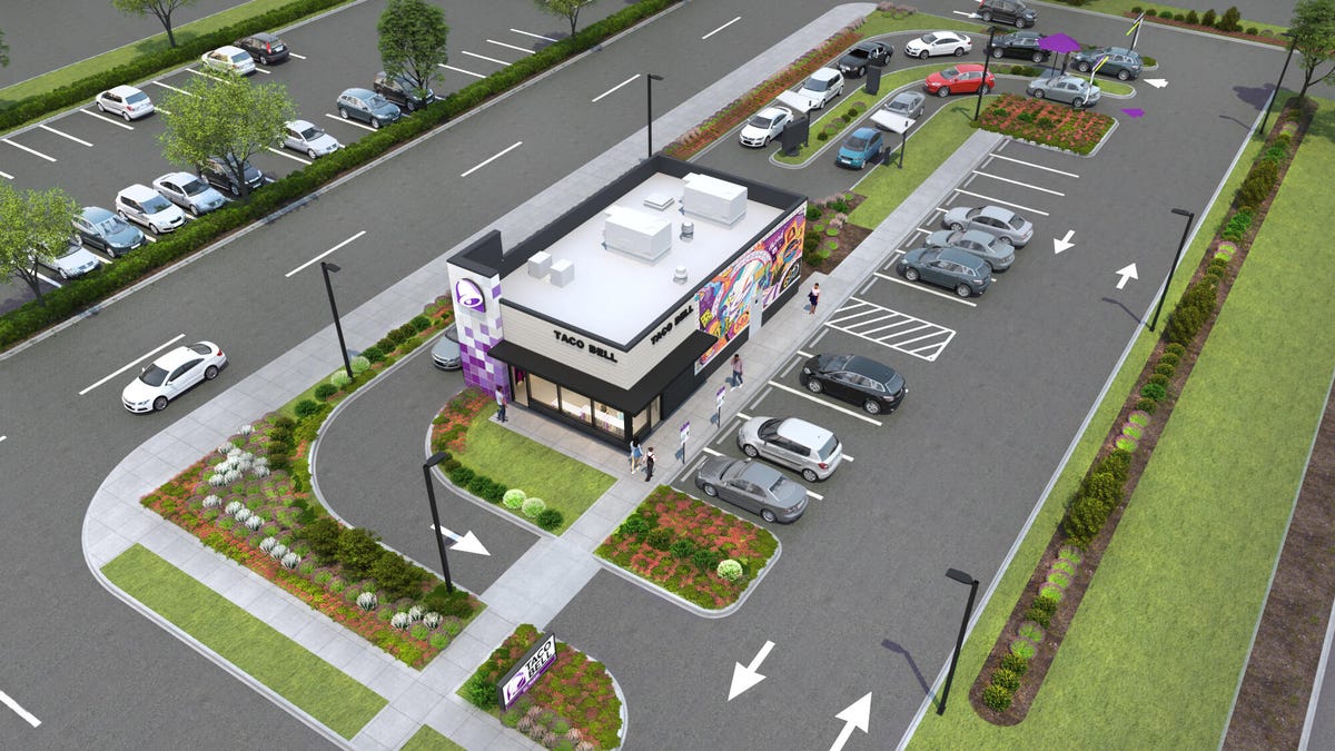 Taco Bell Go Mobile restaurant overhead rendering