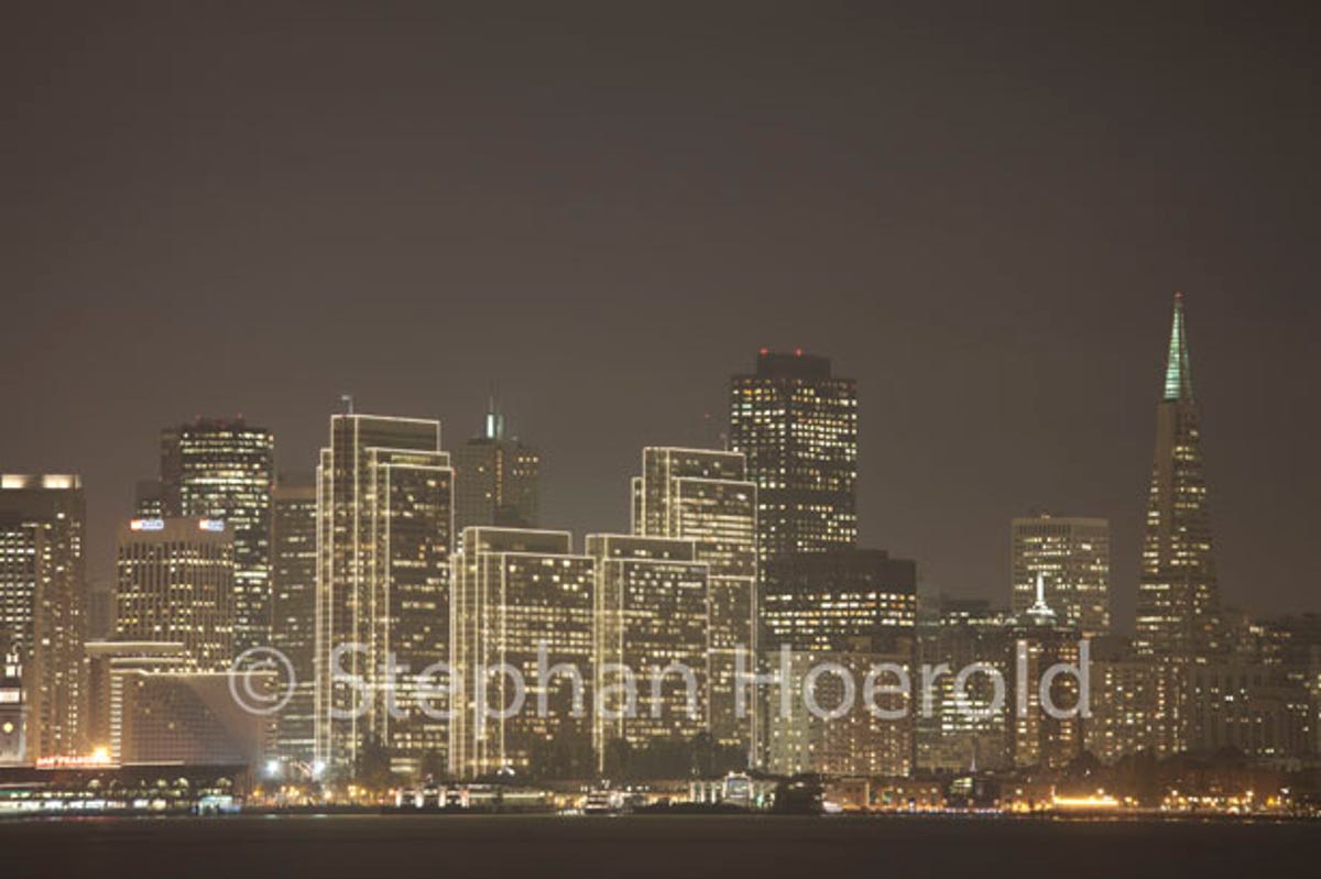Hoerold's original shot of San Francisco by night, at ISO 100.