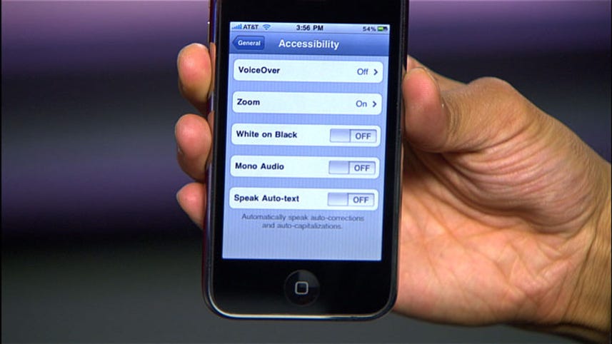 Unlock the accessibility features on the iPhone 3GS