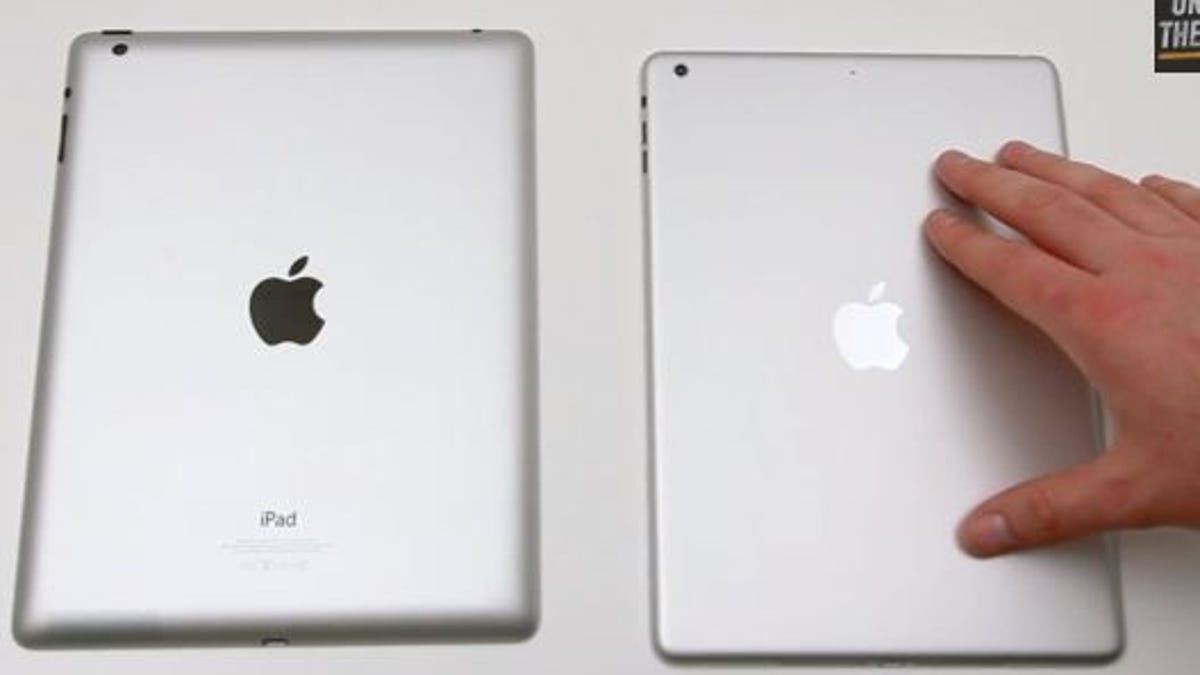 The rumored iPad 5 (right) will be 1.5 centimeters narrower than the current model.