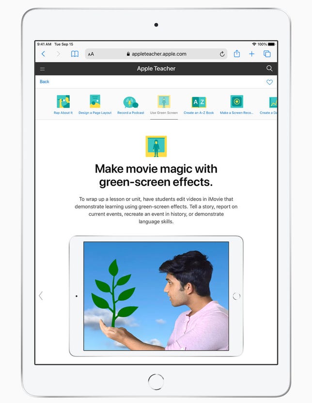 Screenshot of the Apple Teacher app