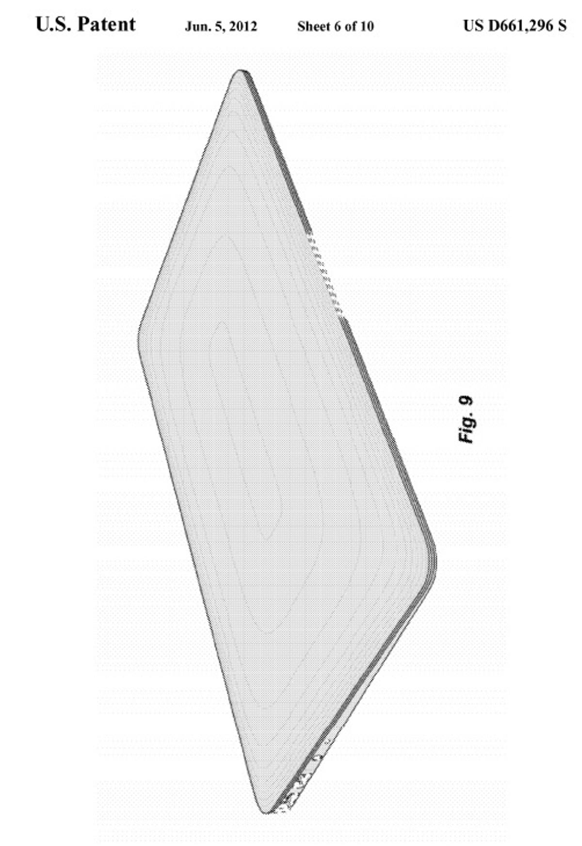 Apple's wedge aesthetic: patent No. D661,296 S.
