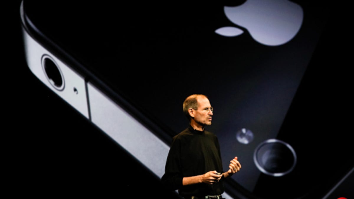 Jobs taking the wraps off the iPhone 4 at last year's WWDC.