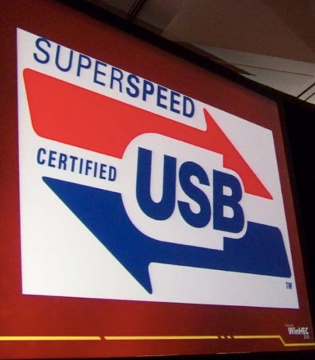 USB 3.0 SuperSpeed logo as shown at WinHEC 2008