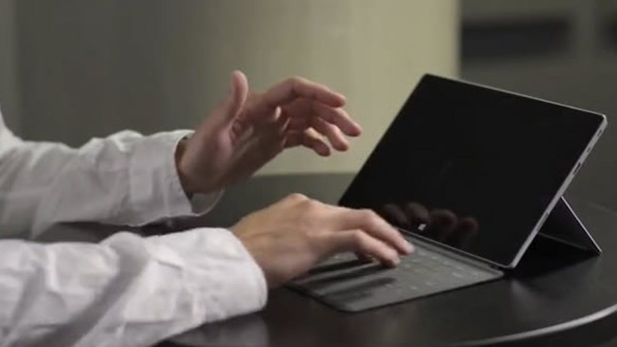 You can create gestures by swiping across the keyboard in Surface 2.