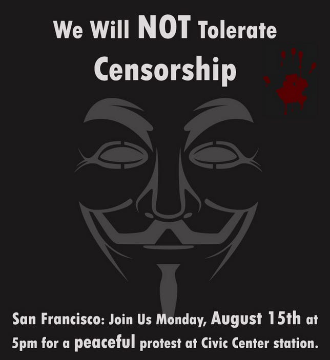 Anonymous flyer for BART protest.