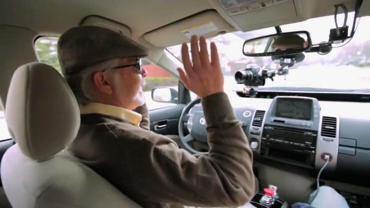 A legally blind driver gets a turn behind the wheel of Google's autonomous vehicle.