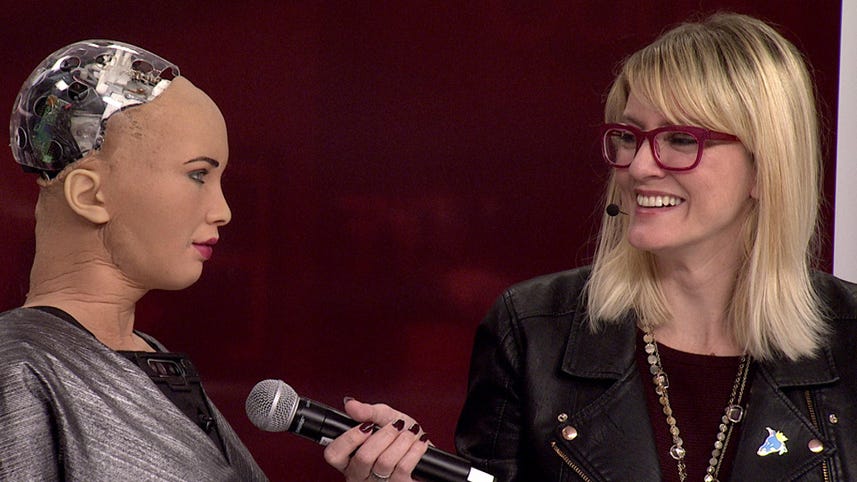 Sophia the Robot and Little Sophia stop by CES 2019