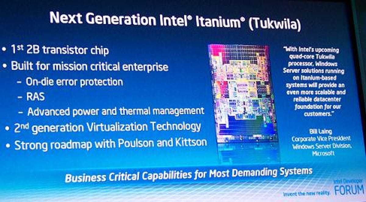 Intel's Tukwila chip (a.k.a Itanium) is overlooked these days because lower-end server chips are adequate for many corporate customers