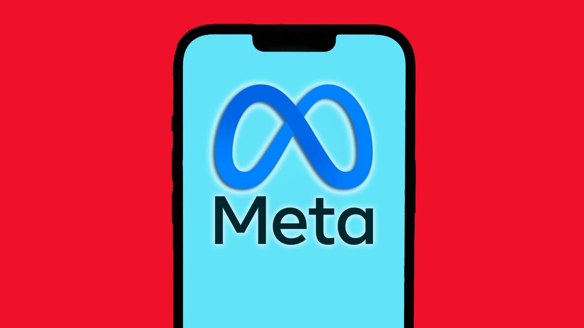 Meta logo on a phone