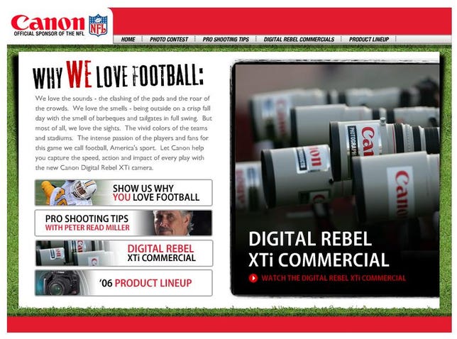 Canon sponsors the NFL.