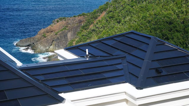 luma solar roof up close on the rooftop of a house