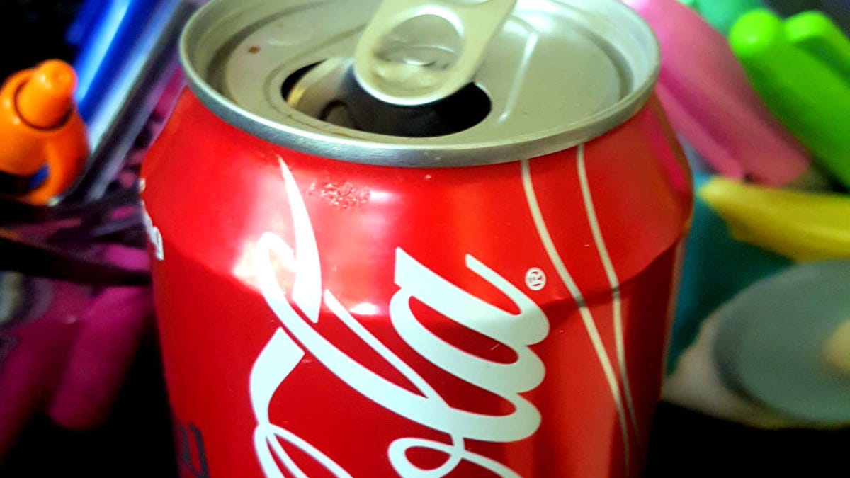 Close-up on a Coca-Cola can