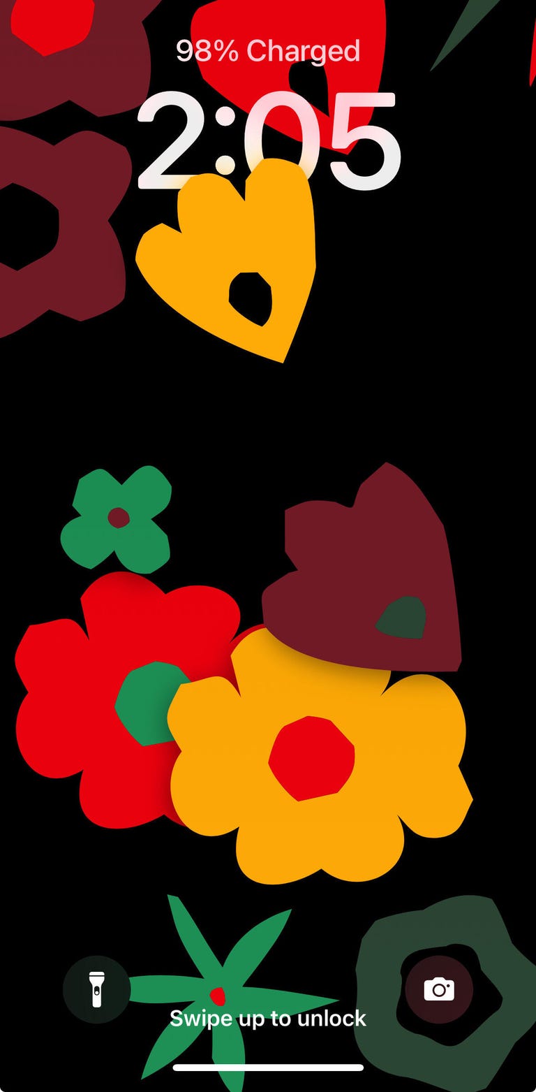 A smartphone wallpaper showing flowers