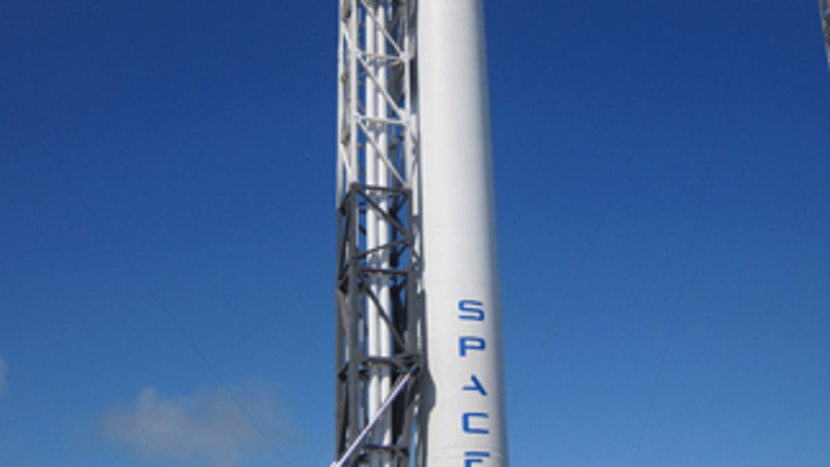 The SpaceX Falcon 9 rocket.