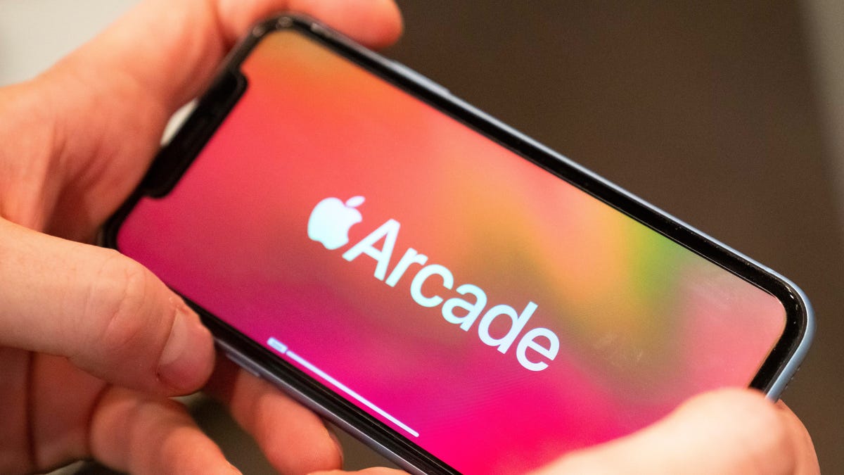 Apple Arcade played on an iPhone