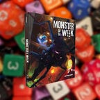 Monster of the Week book on blurry dice background