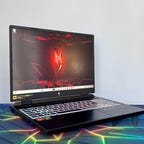 Acer Nitro 16 budget gaming laptop at an angle