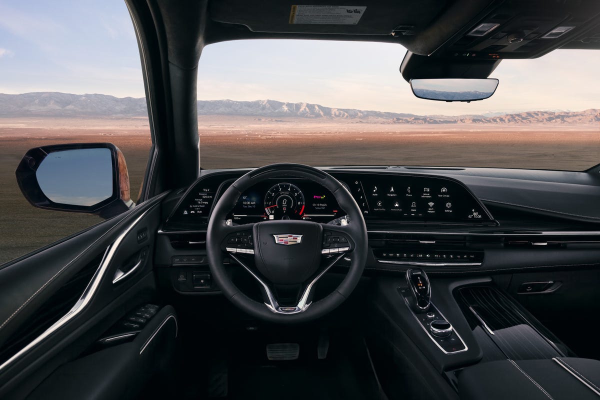 2023 Cadillac Escalade V interior from driver's seat