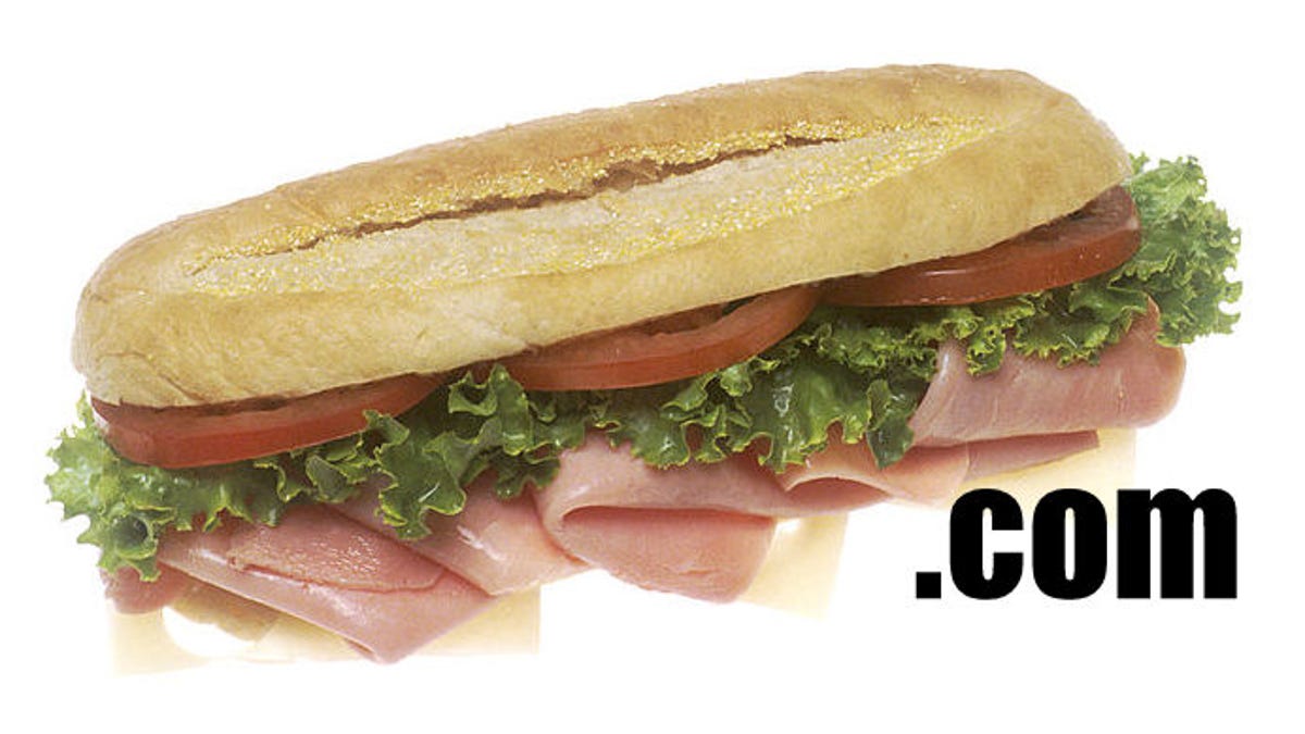 Sandwich with .com atttached