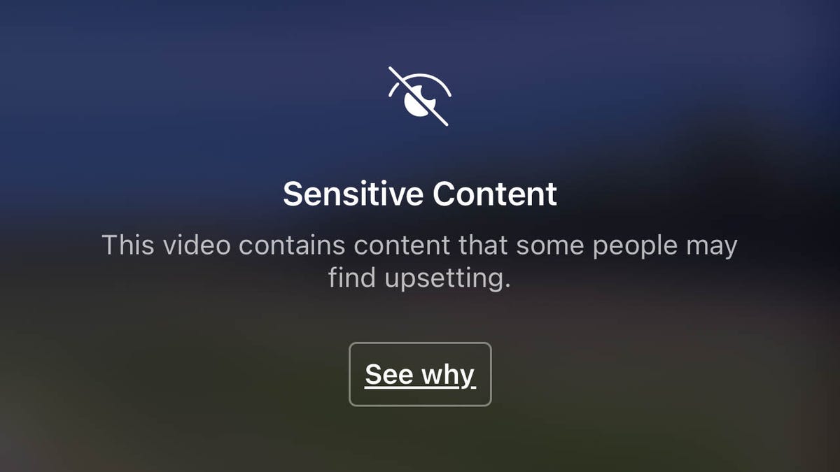 Meta's "sensitive content" warning label