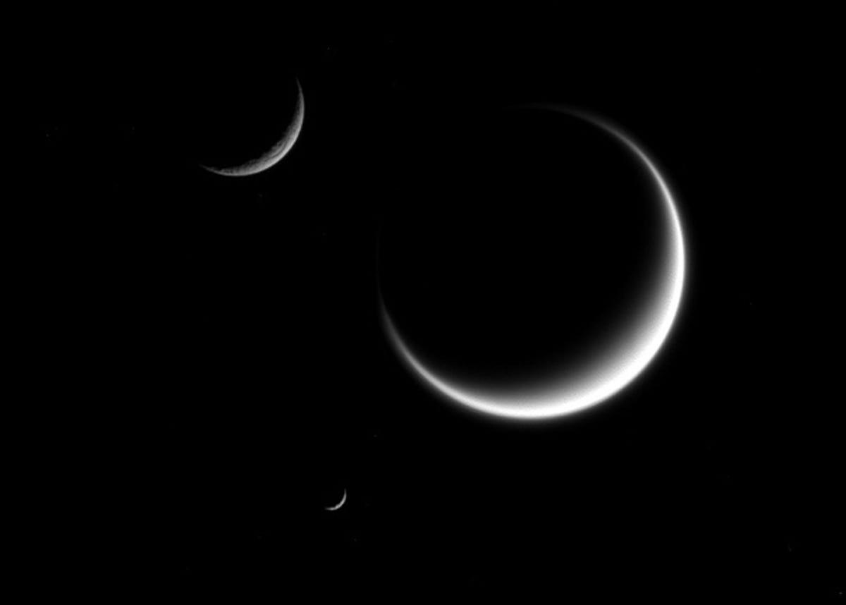 Saturn's crescent moons